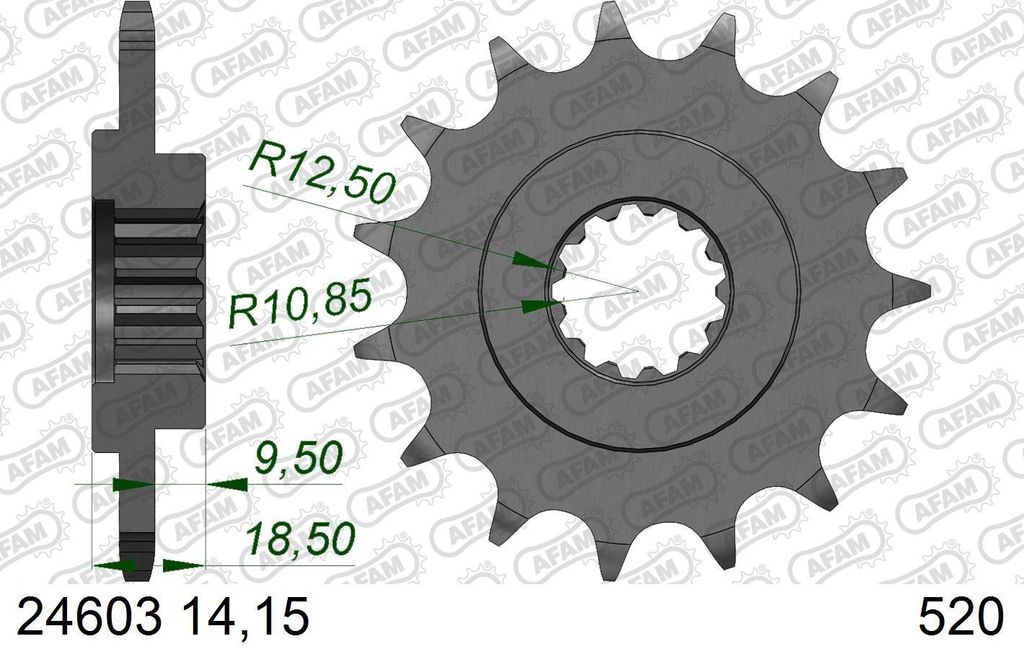 AFAM Standard Stahlritzel vorne 24603 - 520