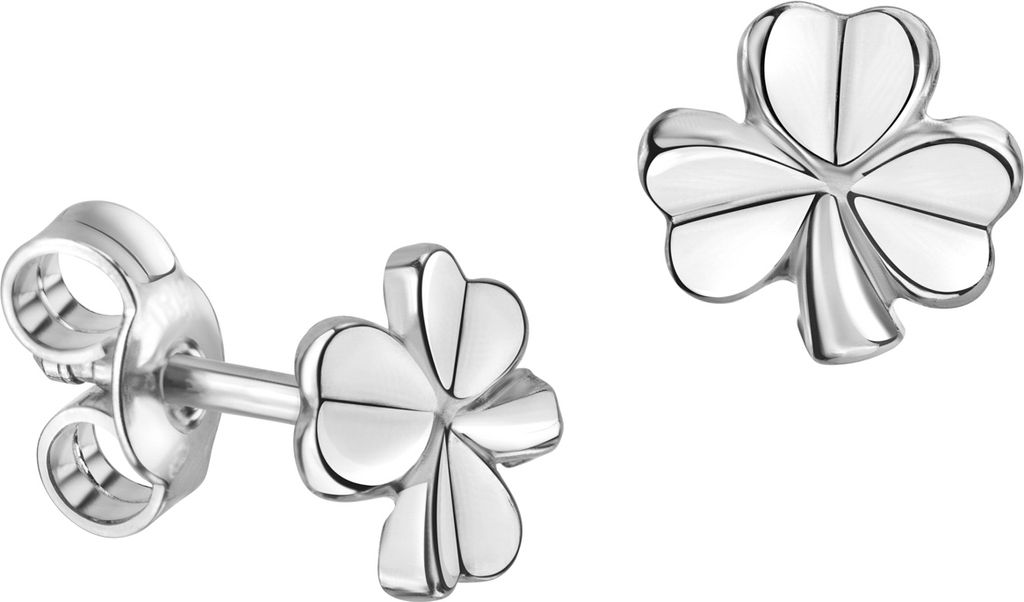 Ohrstecker mit Kleeblatt 925 Sterling-Silber Ohrschmuck Ohrringe Silber für Damen und Kinder