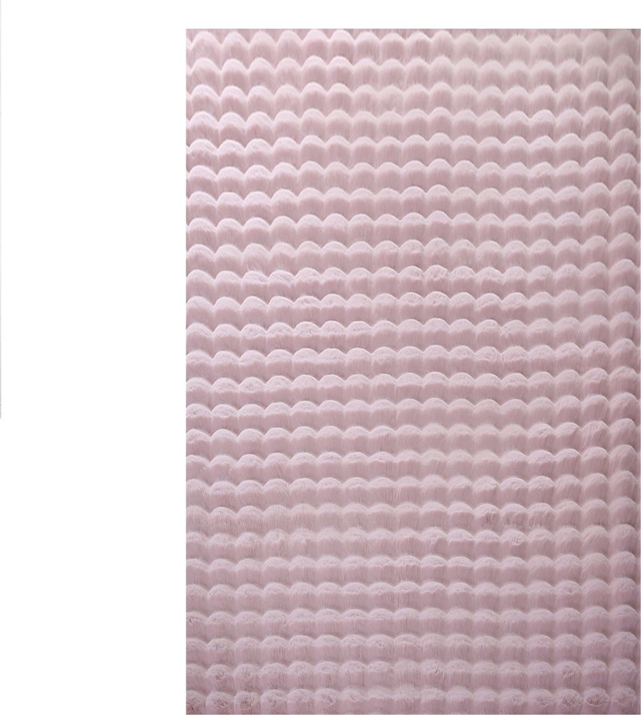 Villa Möbel Ambivia Wohnzimmer-Teppich, Fell-Teppich, Plüsch, Einfarbig, Weich, Farbe:Rosa, Grösse:160x230 cm