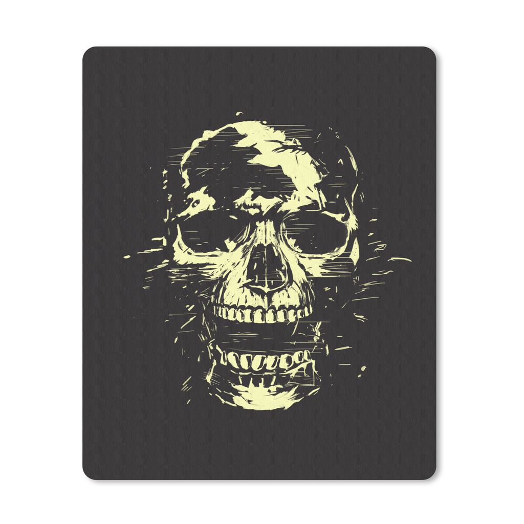 MuchoWow Mauspad Mousepad Totenkopf - Schwarz - Gelb - Abstrakt - Totenkopf 19x23 cm - Mousepads - Maus Mat - Pad - Mausunterlage - Mauspads - Sp...