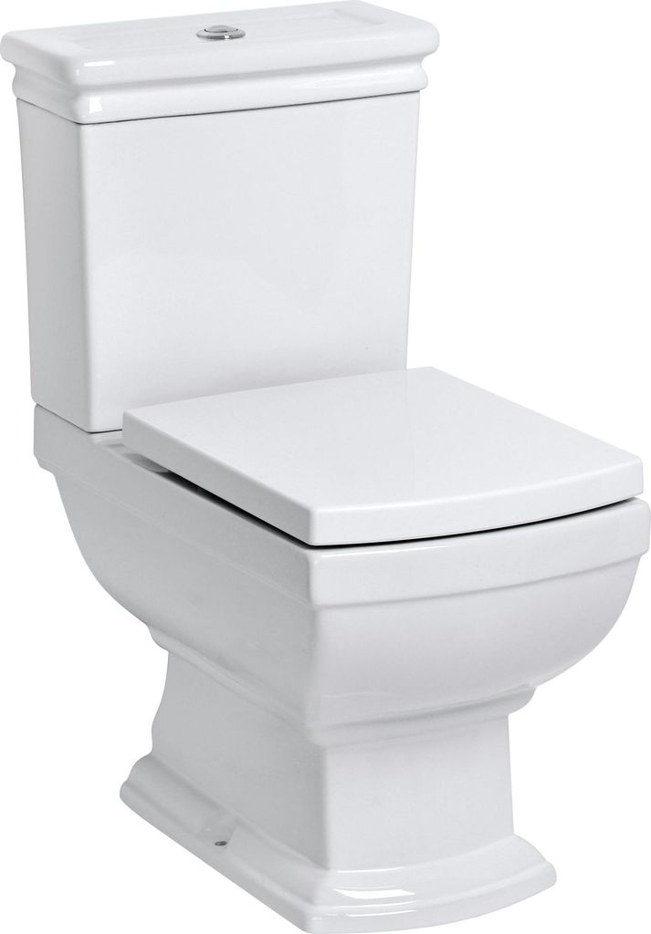 Stand-WC Toilette mit Spülkasten Soft-Close Retro-Stil Produktbild 
