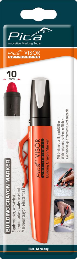 Pica-Marker Visor, Weiß, Schwarz, Orange, Weiß, Produktbild 