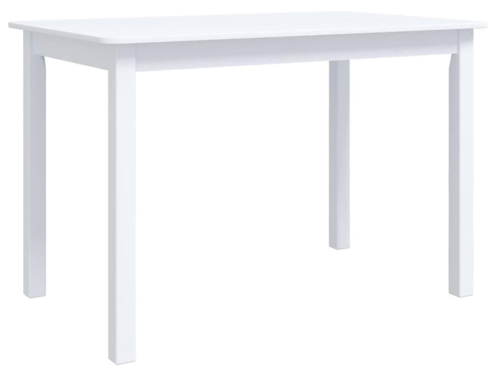 vidaXL Esstisch Weiß 114x71x75 cm Massivholz Gummibaum Produktbild 