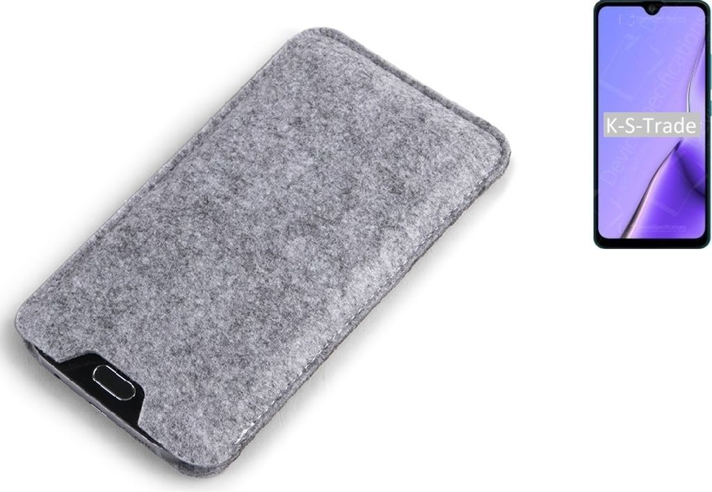 K-S-Trade Filz Handyhülle kompatibel mit Cubot Note 7 Schutzhülle Filztasche Filz Tasche Case Sleeve Handy Hülle Filzhülle grau