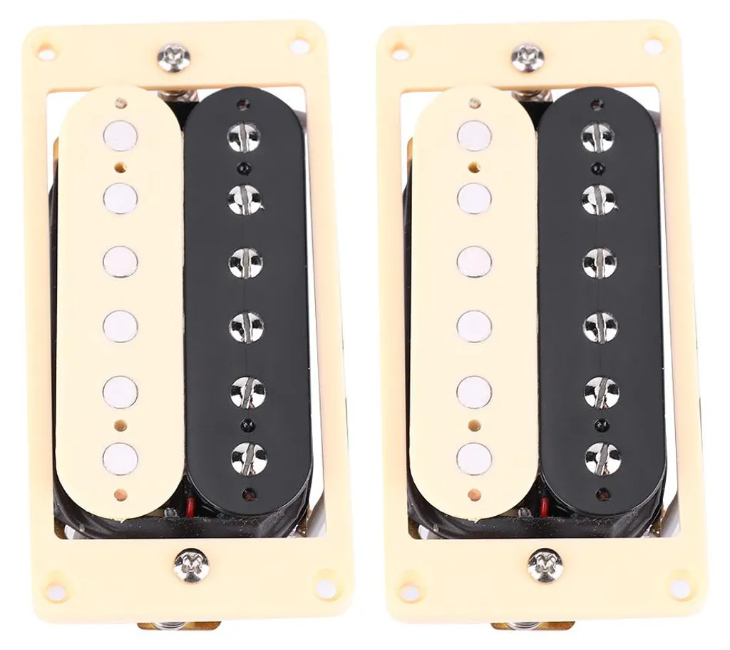 Micro Guitare Électrique GMC02 - Micro de Chevalet Jaune et Noir Style - 2