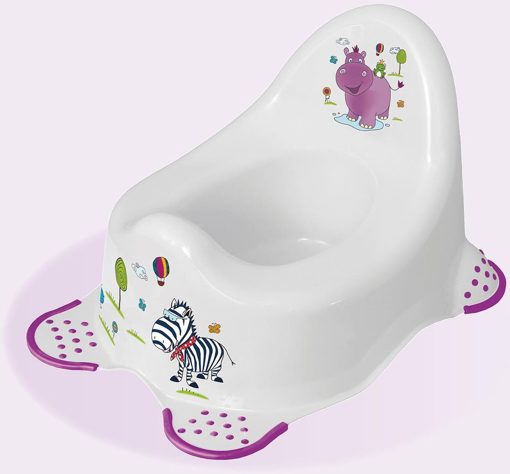 vasetto per bambini keeeper "adam hippo", bianco con stampa Immagine del prodotto 