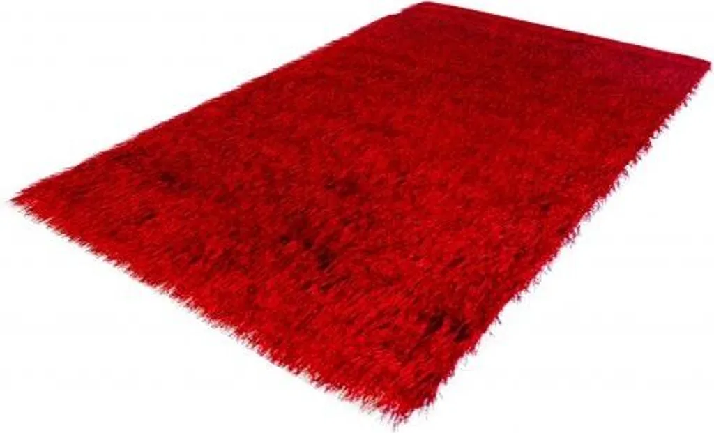 Tapis rouge Salsa 70x140 cm à poils hauts - Douceur et design uni