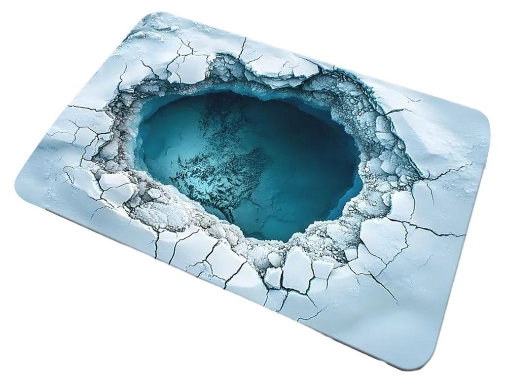 3D-Teppich mit optischer Illusion, endloser Abgrund, Tiefenkanal-Eingangsmatte, rutschfeste Fußmatte für Badezimmer, Wohnzimmer, Spielzimmer, Dek...