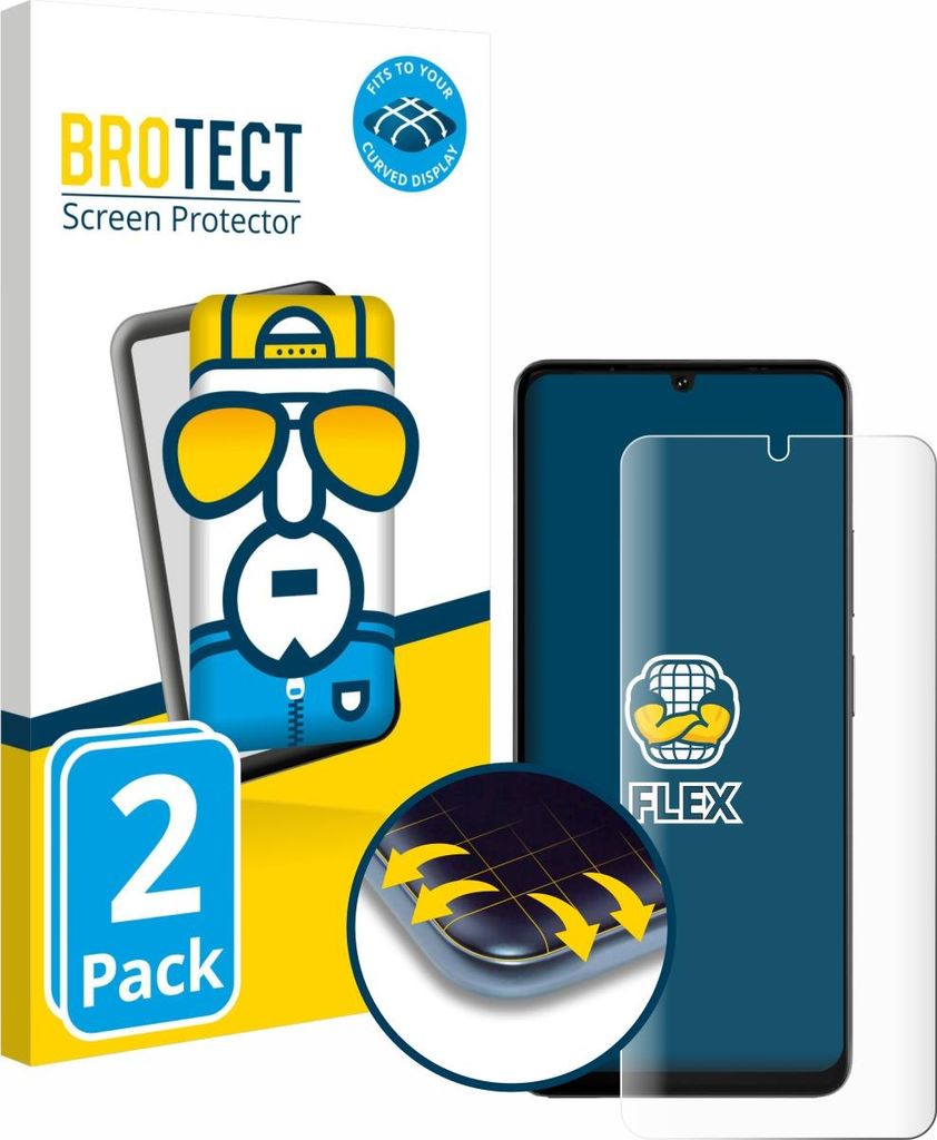 2x BROTECT Fullscreen Schutzfolie für Doogee Note 59 Pro Plus Displayschutz Folie Fullcover Klar Transparent