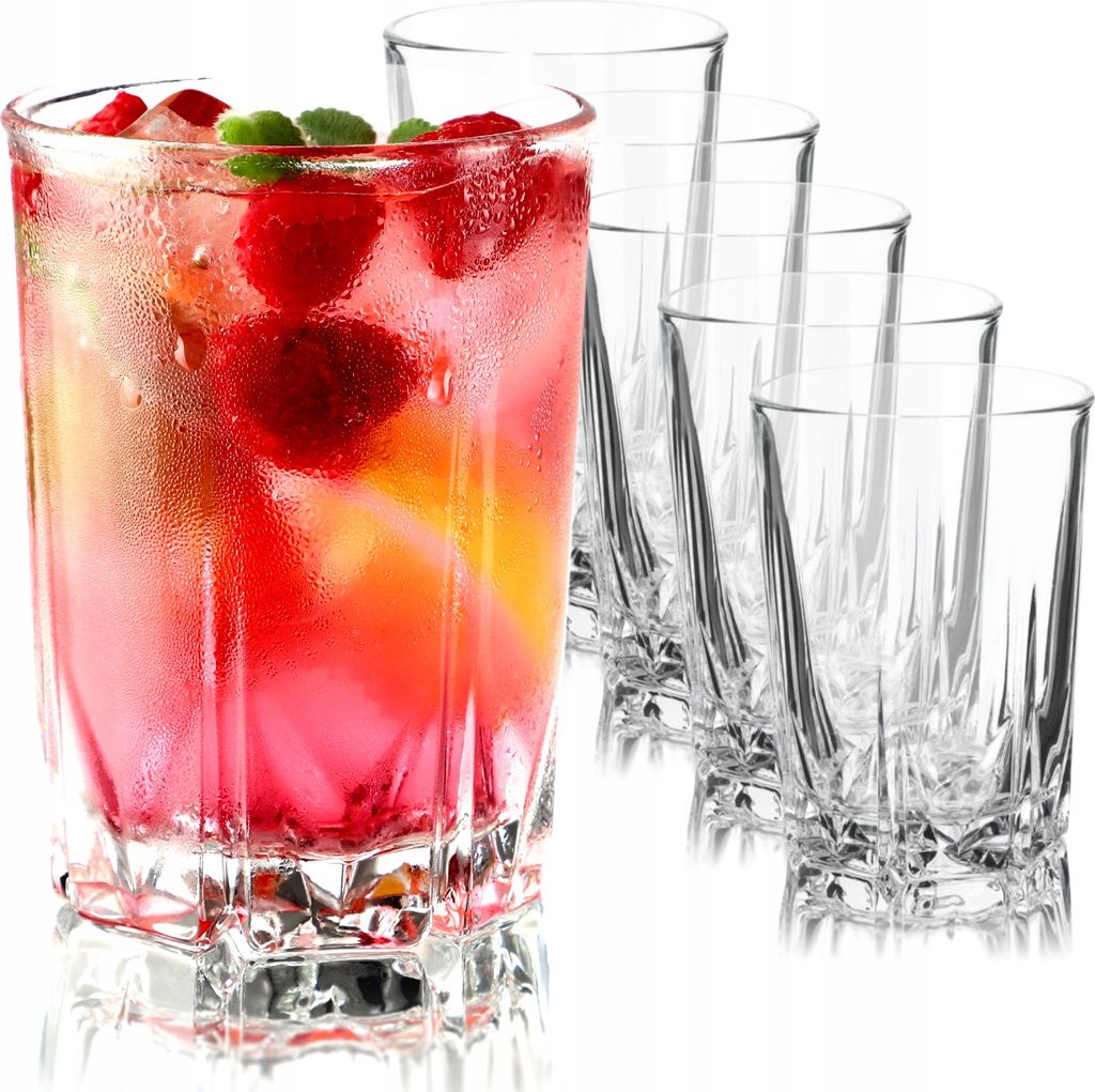 KADAX Trinkgläser aus hochwertigem Glas, 6er Set, Wassergläser, dickwandige Saftgläser, geriffelte Gläser für Wasser, Drink, Saft, Party, Cock...