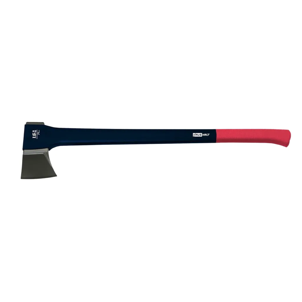 Ascia HAUSHALT HH-427E, 710 mm, 1,5 kg, testa in acciaio inox, con impugnatura in gomma antiscivolo in rosso ( 000051405555 )