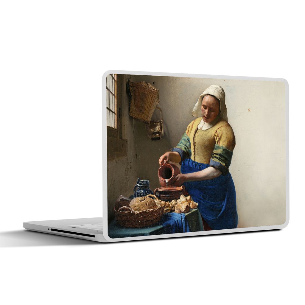 MuchoWow Laptop Aufkleber Sticker Cover Das Milchmädchen - Kunst - Alte Meister - Vermeer 30x21 cm - Sticker für Laptop - Selbstklebend