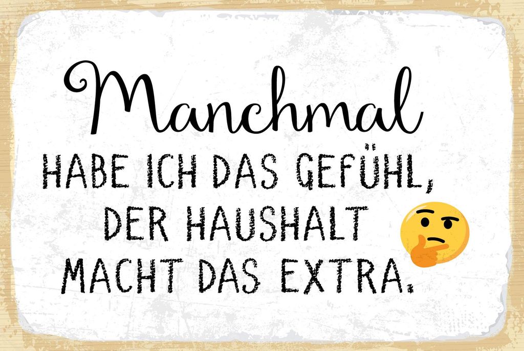 vianmo Holzschild 20x30 cm Der Haushalt macht das extra