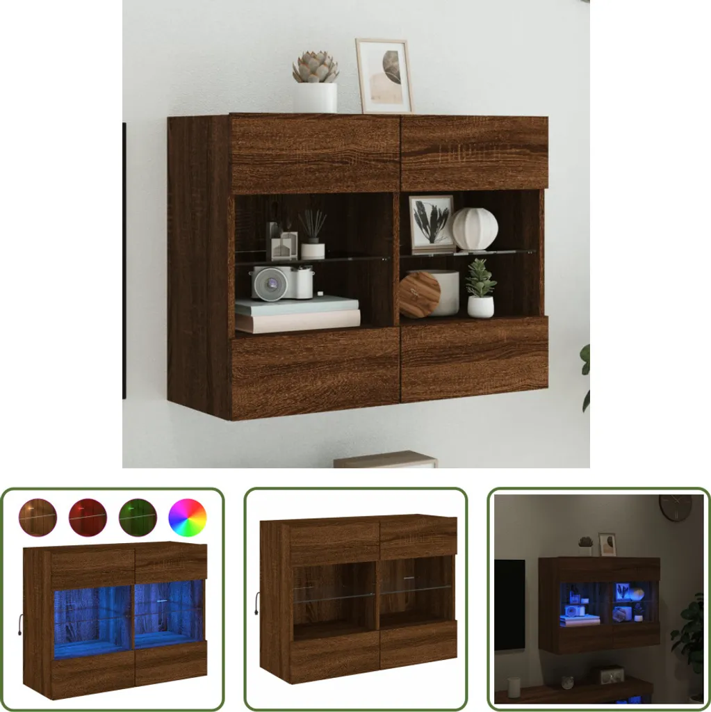 Mobile Parete TV LED Rovere Marrone: Design Moderno Living Store
