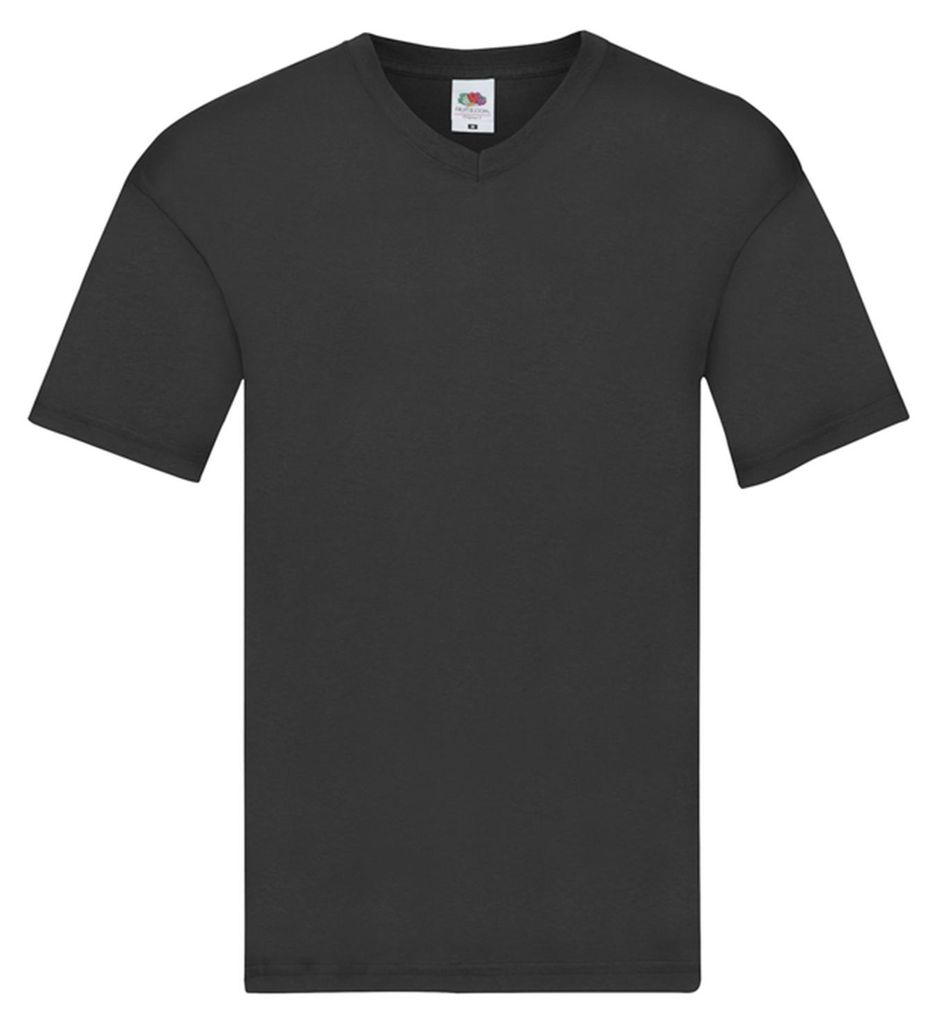 Fruit of the Loom - "Original" T-Shirt V-Ausschnitt für Herren/Damen Uni LT1639 (M) (Schwarz)