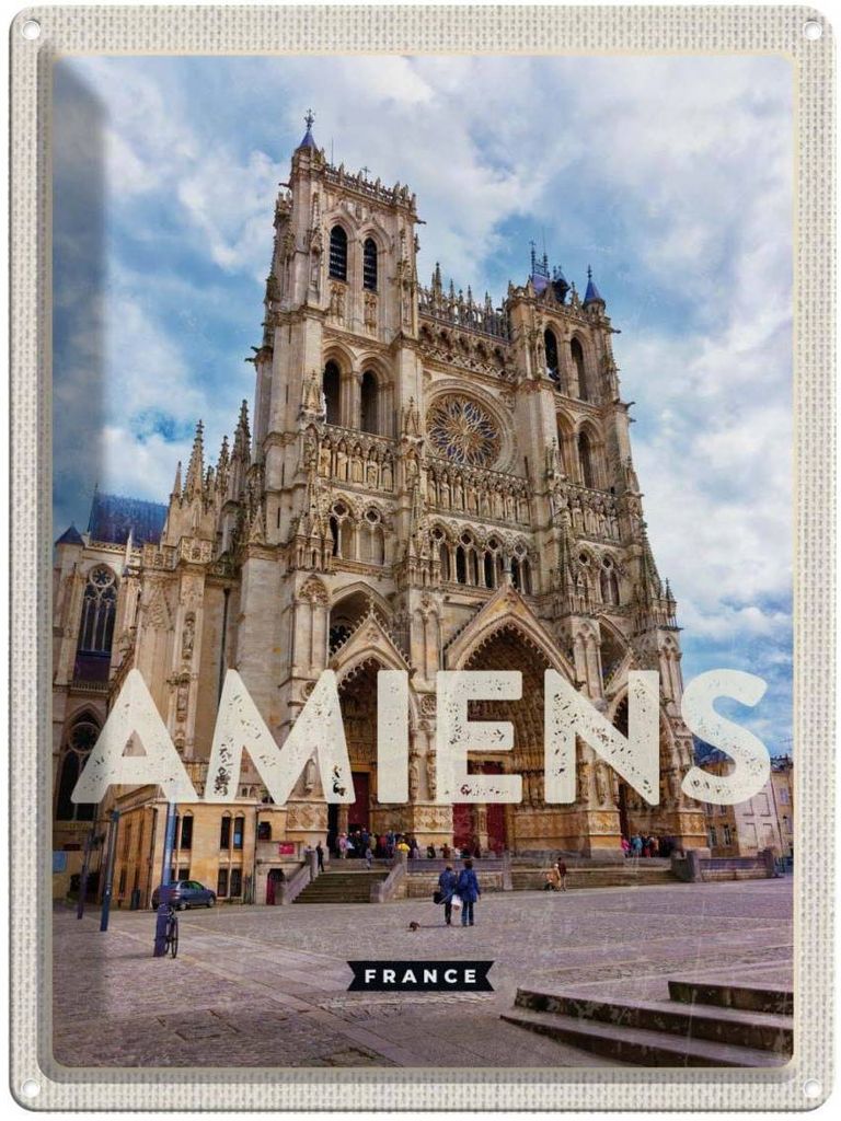 vianmo Blechschild 40x30 cm Amiens France Schloss Bildmotiv Reisemotiv Abenteuer Reisen Europa Urlaub