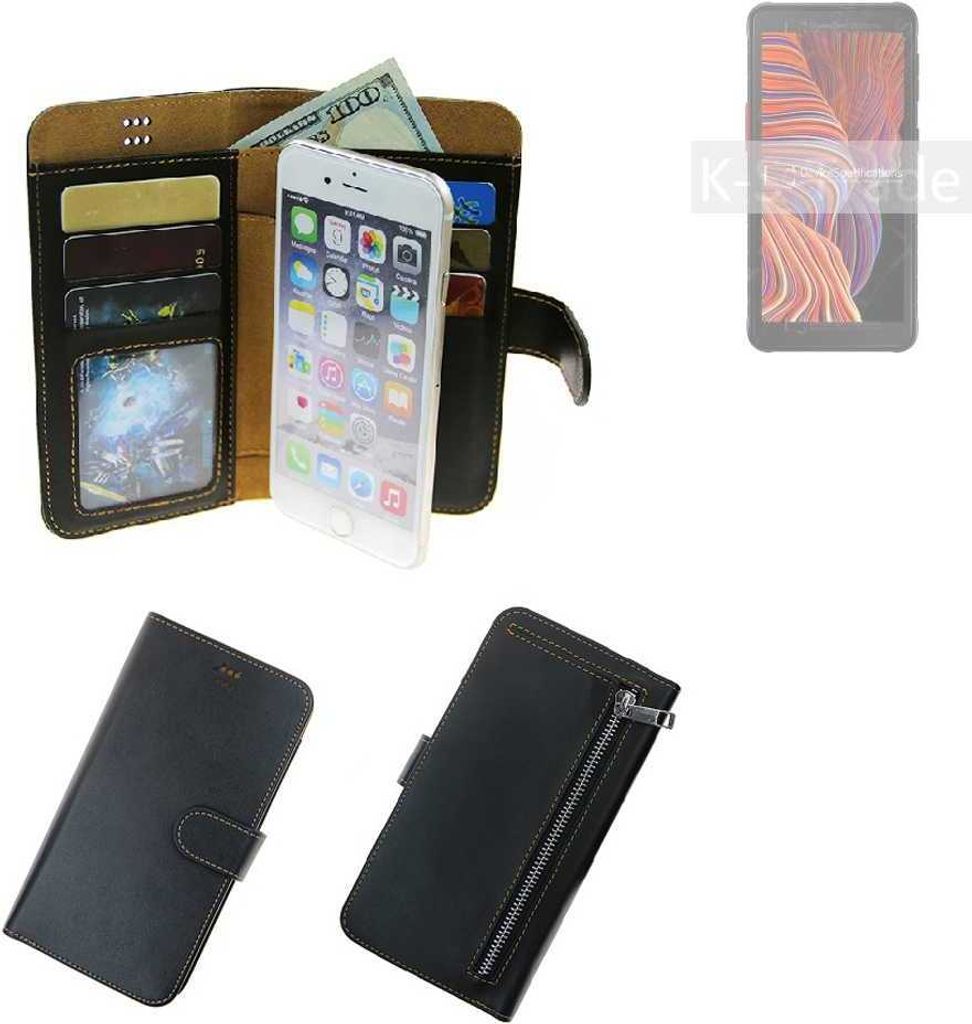 K-S-Trade Schutz Hülle kompatibel mit Samsung Galaxy XCover 5 Klapphülle Case Phone cover Slim Handytasche Handy Hülle schwarz aus Kunstleder (1