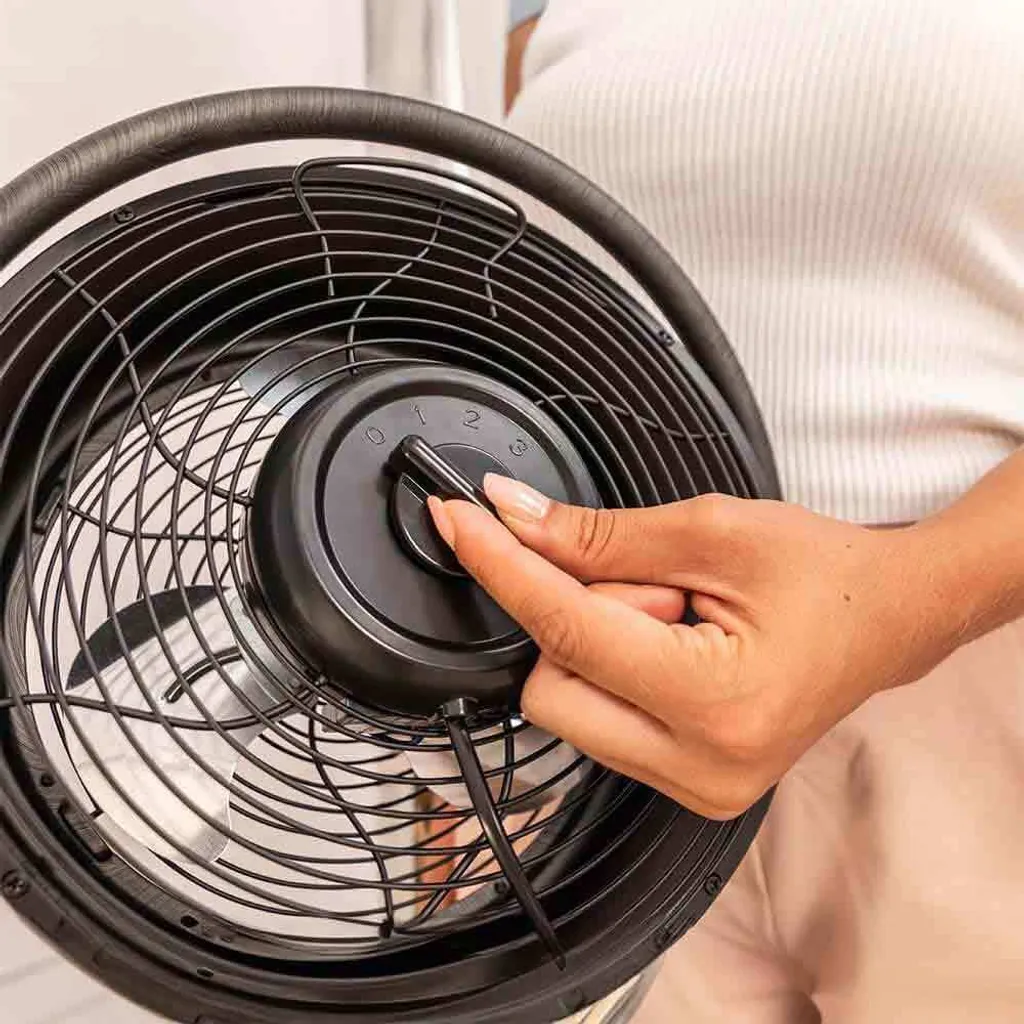 Petit ventilateur de bureau effet bois 25cm - Ventilateur compact 20W - 10