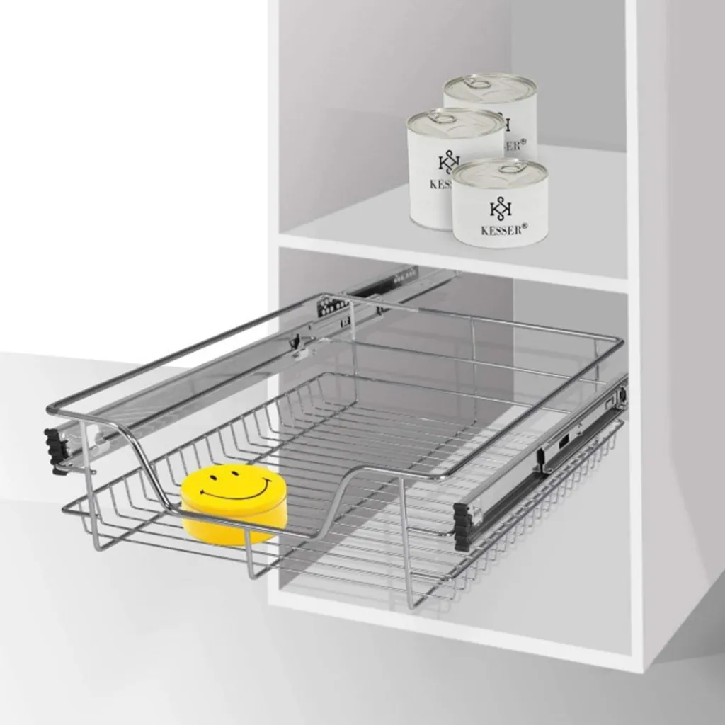 Panier Coulissant de Cuisine pour Meuble 60cm - Pack de 2 Tiroirs Pro - 4