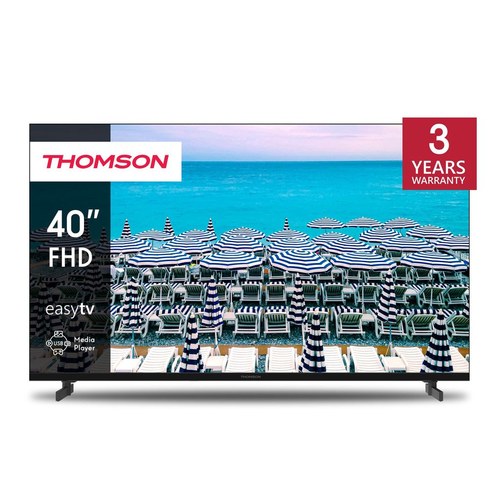Thomson 40 Zoll (101 cm) LED Full HD Easy TV – Kein Smart – Hotel Mode, USB, HDMI, Triple-Tuner, AV IN, CI+, Panel – 40FD2S13