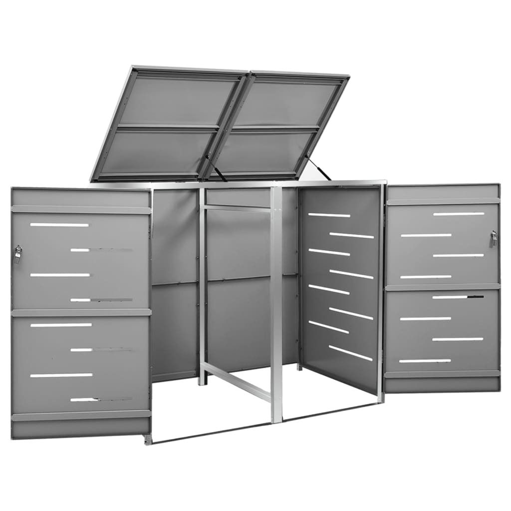 Box na odpadky pro 2 koše 138x77,5x112,5 cm nerezová ocel Obrázek produktu 7