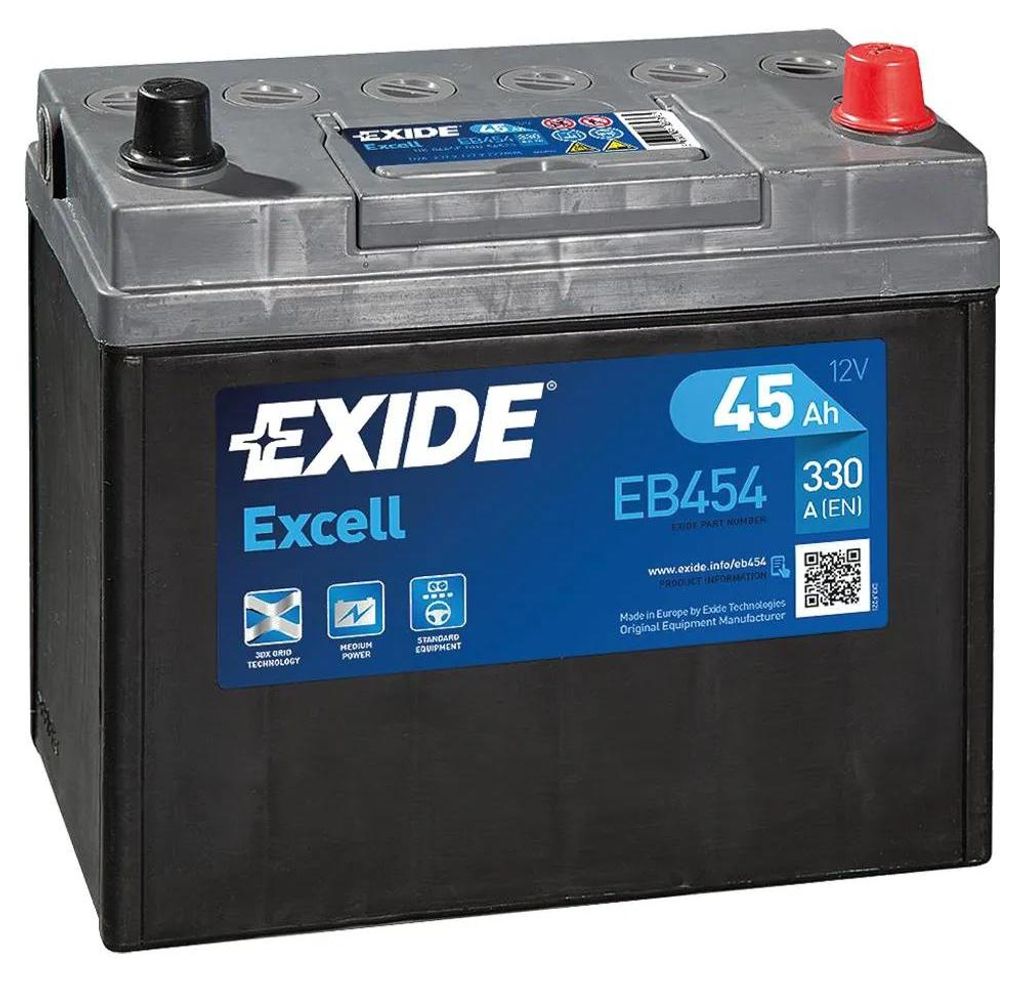 EXIDE Excell Starterbatterie 12V 45Ah 330A/EN B24 Batterie Produktbild 
