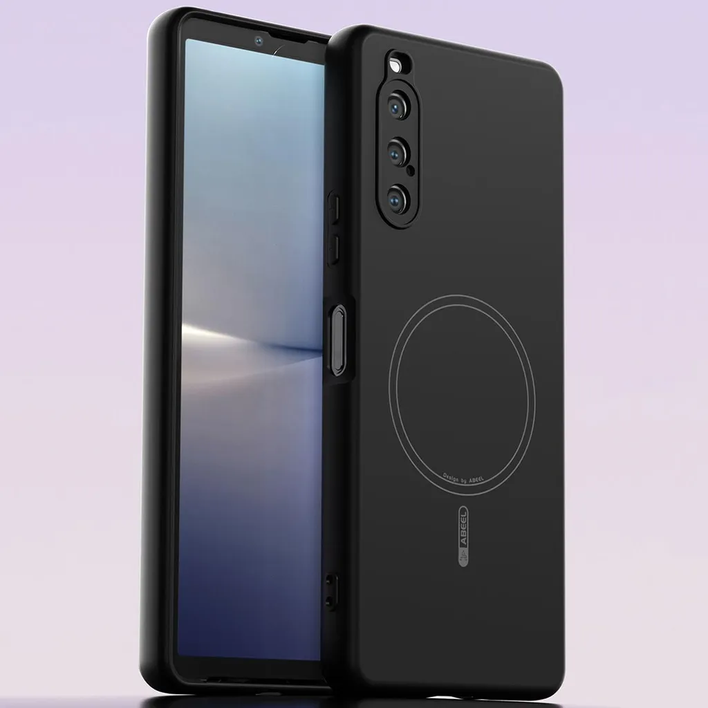 BRAND SET Cover Magnetica Con Mag-Safe Per Sony Xperia 5 IV – Silicone Morbido, Nero Intenso, Con Fodera In Microfibra - copertina