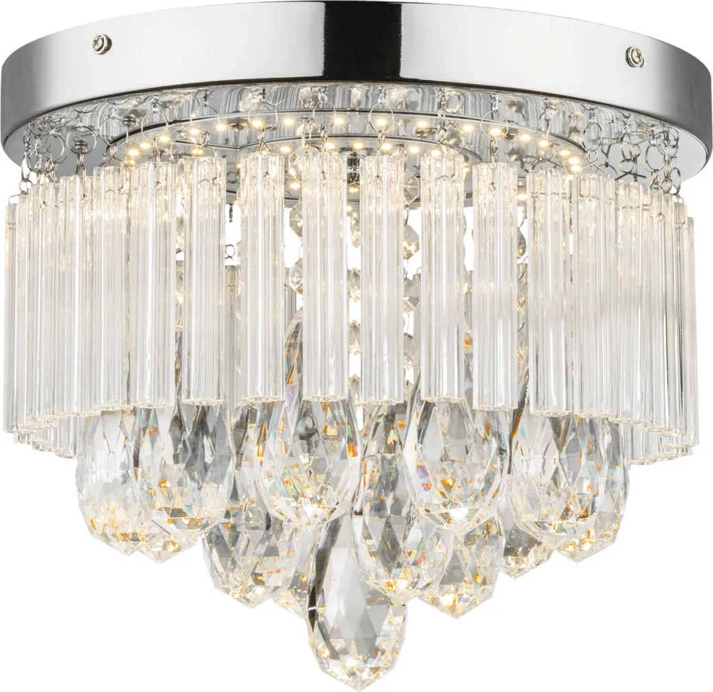 Luminaire Plafonnier LED Design Cristaux 4000K pour Salon et Chambre