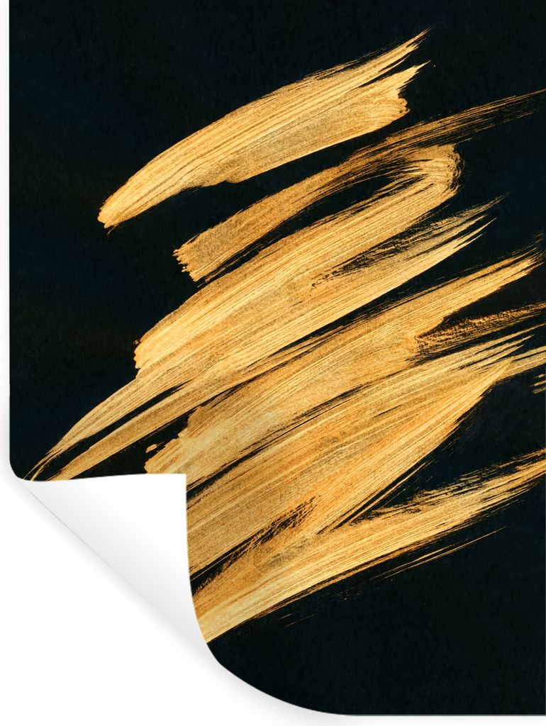 MuchoWow Wandtattoo Wandsticker Wandaufkleber Gold - Farbe - Streifen - Luxus - Abstrakt 120x160 cm Selbstklebend und Repositionierbar - Wierderv...