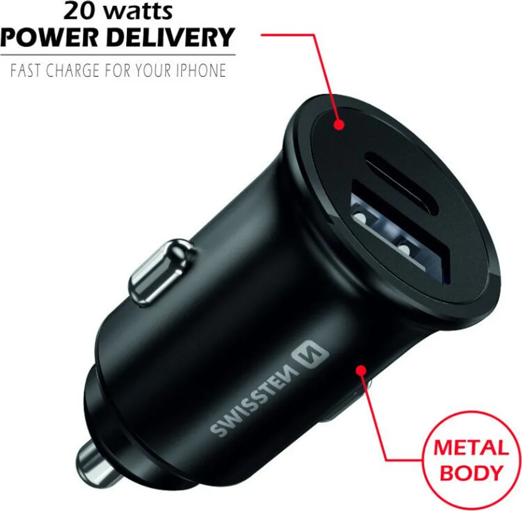 Adattatore Alimentatore 20W USB + USB-C | Nero Robusto per Uso Quotidiano