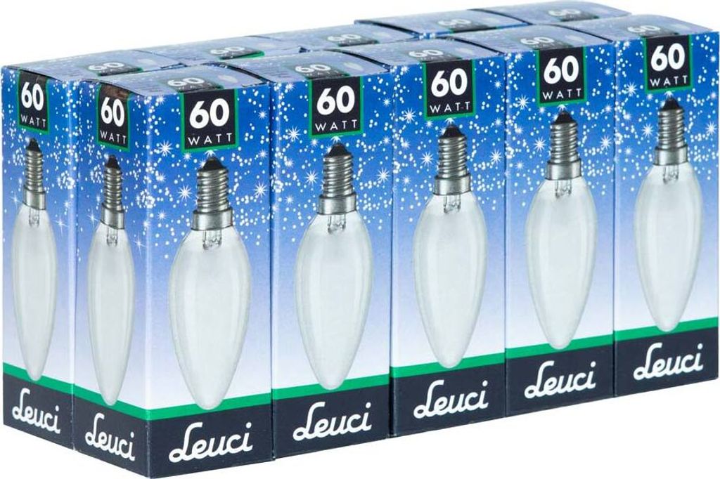 10 ampoules Leuci « bougie » 60 W, culot E14, finition Image du produit 