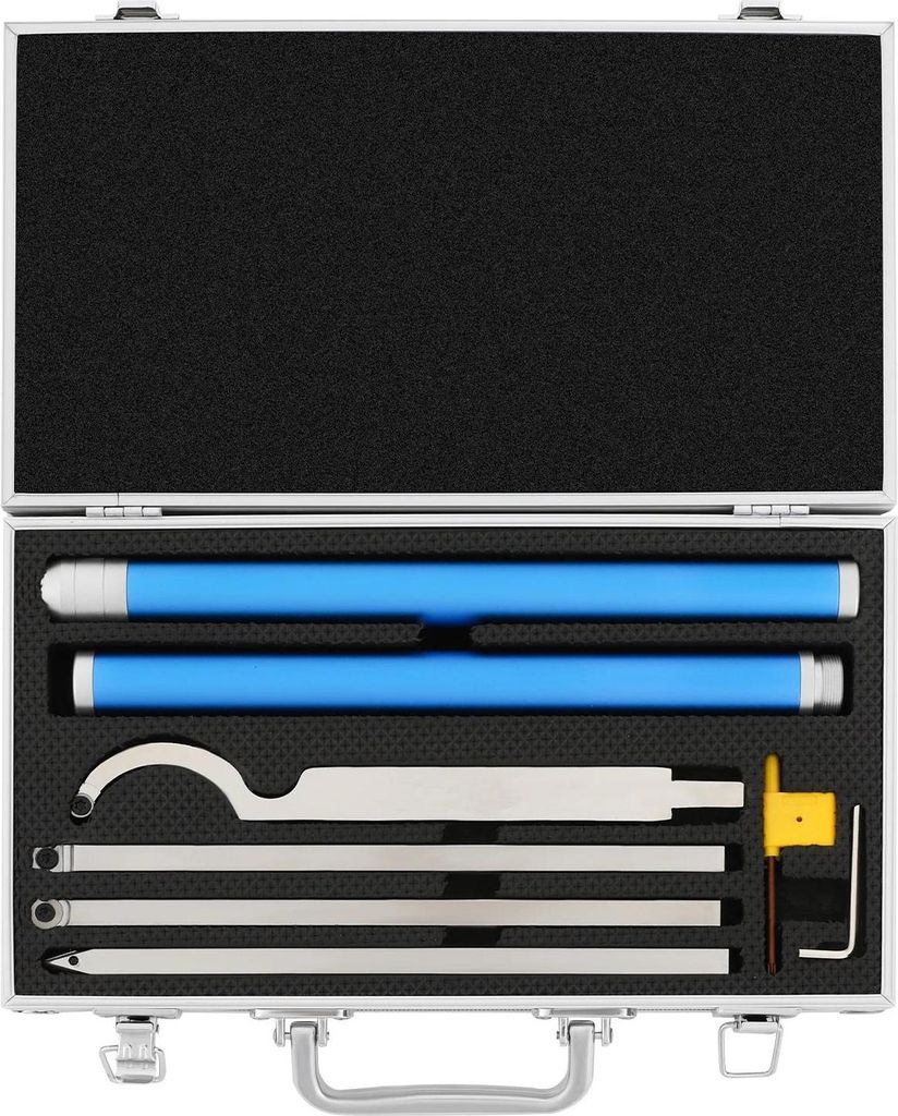 Holzdrehmeißel - 6‐teiliges Set - Hartmetall - Für Drechselbank - Holzbearbeitung - Aluminiumkoffer - Blau