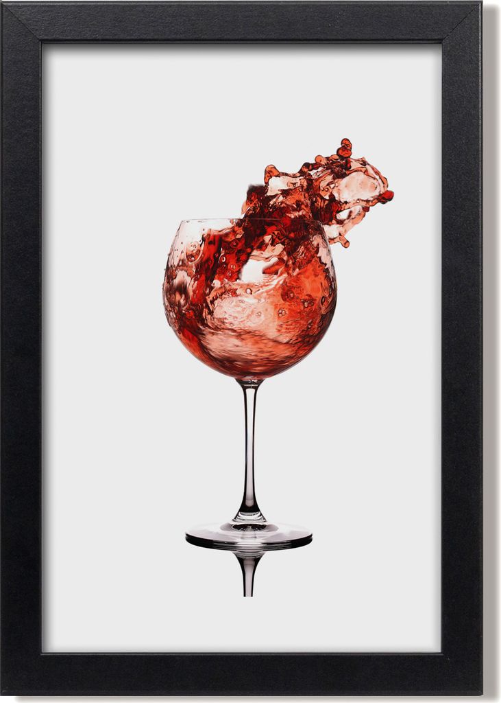 Bild 20x30 MDF-Rahmen, Wandkunst Ein Glas Wein