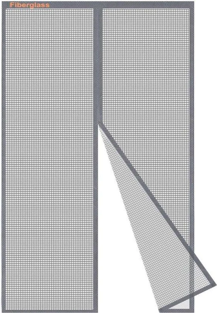 Moustiquaire magnétique grise 85x210 cm pour aérer sans moustiques