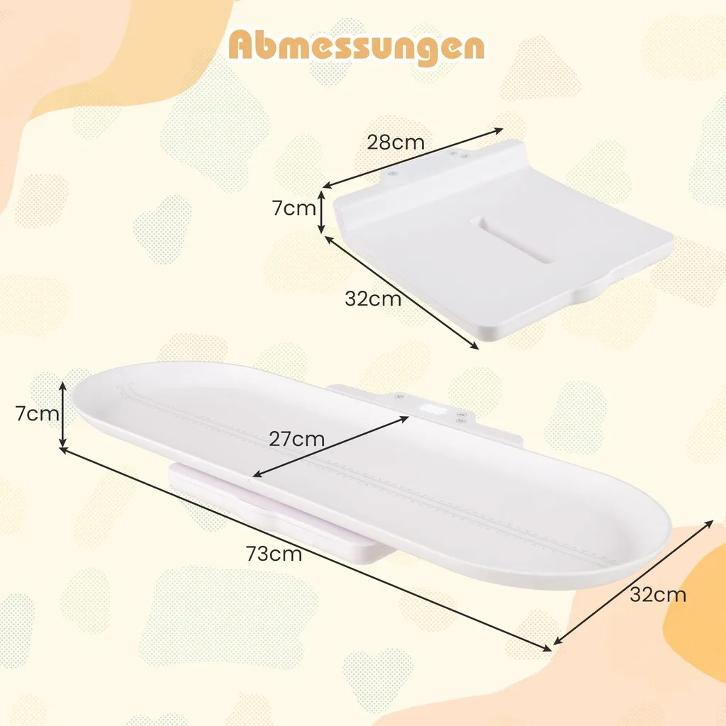 Pèse-bébé haute précision 150kg avec 5 modes et plateau amovible LED