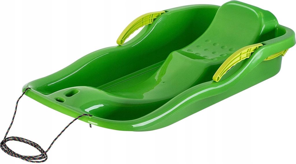 Schlitten - Rodelbob aus Kunststoff - Mit Bremsen - Mit Rückenlehne - Groß - Rot