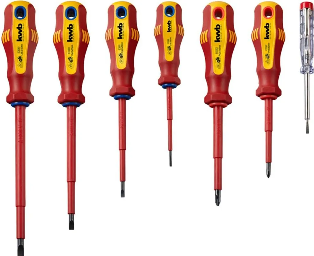 Kit tournevis isolés kwb VDE pour travaux électriques sécurisés - 7 pcs