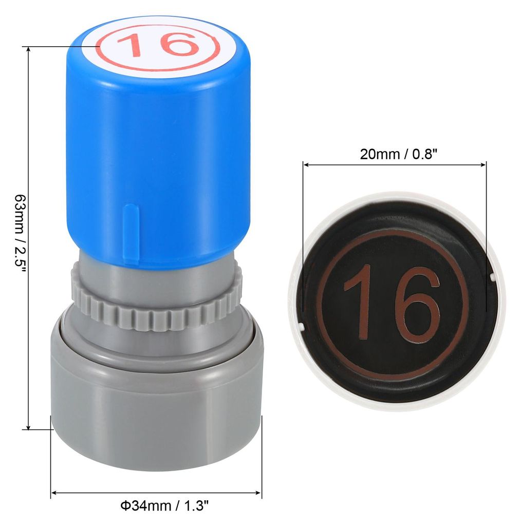 Nummernstempel mit Selbstf?rbung, Zahl 16 Stempel Lehrerstempel Initialstempel Tintenstempel fš¹r Klassenheft Scrapbooking DIY Handwerk Stil 2, r...