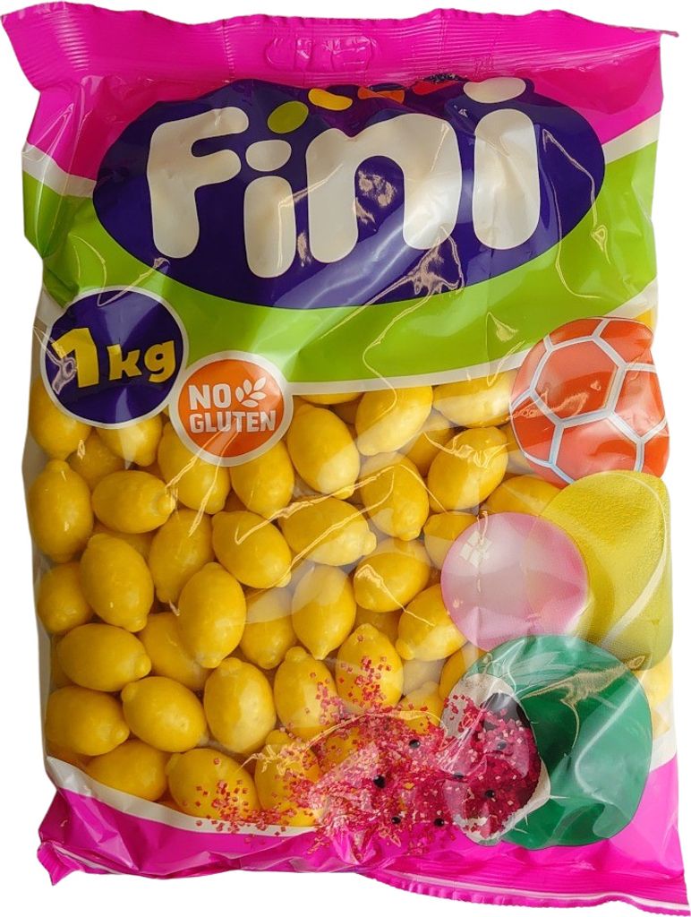 Bubble Gum Kugeln in Zitronen Optik mit Brausepulver Produktbild 