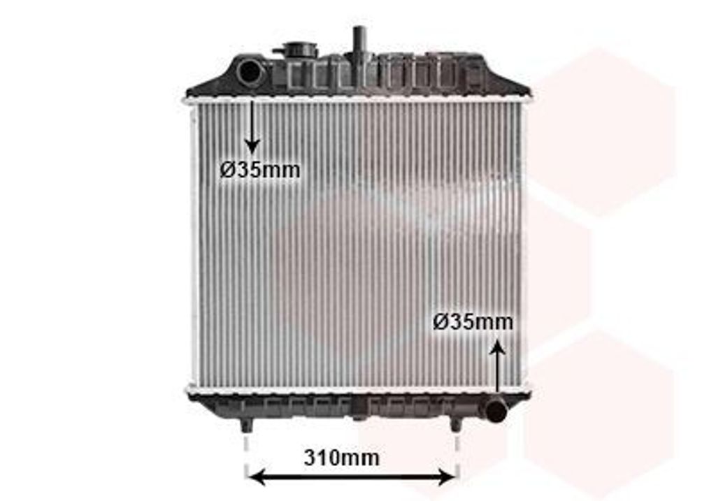 VAN WEZEL 30002127 Kühler Wasserkühler Motorkühler passend für MERCEDES-BENZ 100 Bus (631) 100 Kasten (631) 100 Pritsche/Fahrgestell (631)