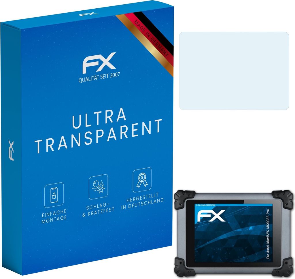 atFoliX FX-Clear 2x Schutzfolie kompatibel mit Autel MaxiSYS MS908S Pro Displayschutzfolie