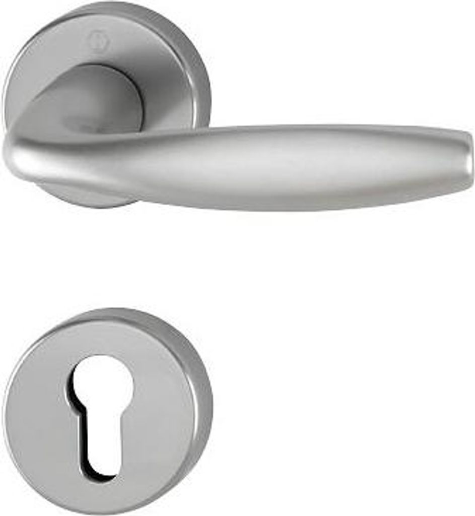 Paar Türdrücker auf Rosette New-York HOPPE 1810/42K/42KS Aspect Inox - Clé i - 3735985