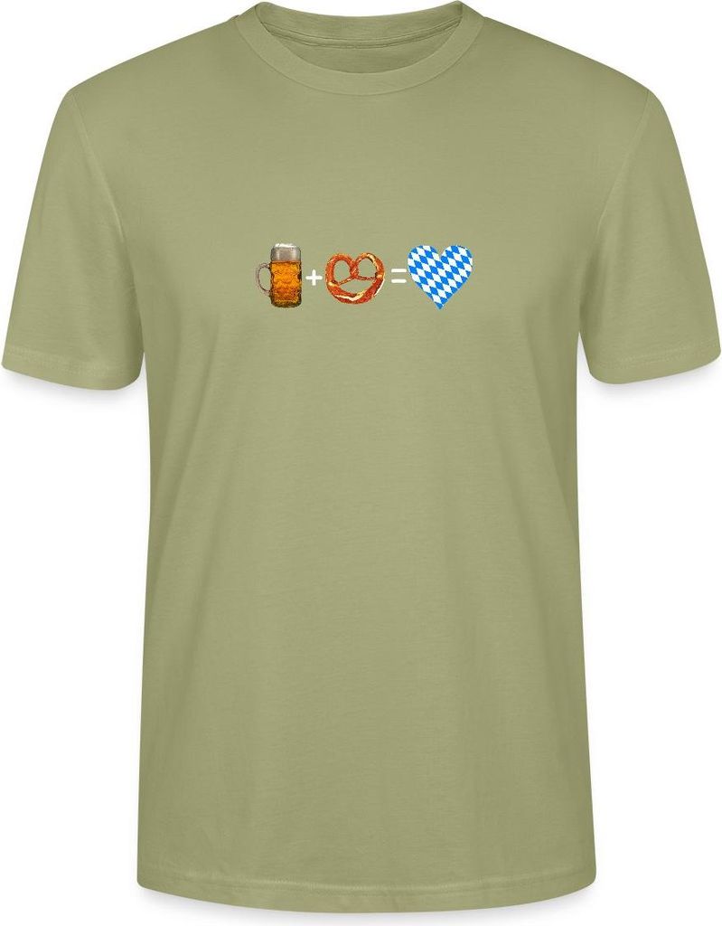 Spreadshirt Bier Und Breze Bayern Volksfest Uni Bio T-Shirt, S, Nebelgrün