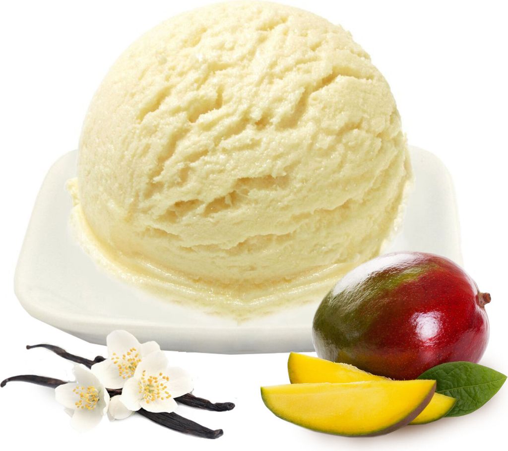 Vanille Mango Low Carb Eis Pulver Vegan Zucker-, laktosefrei 333 g