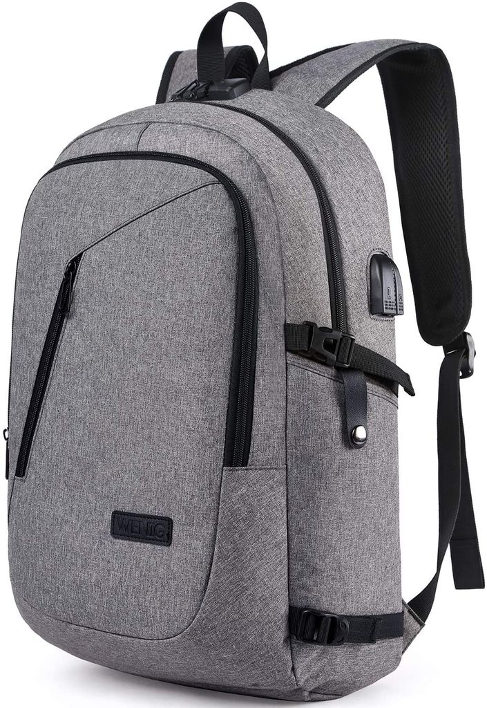 Herren Damen Schulrucksack Reisen Laptop Rucksack Passwort Backpack Mit USB Port 