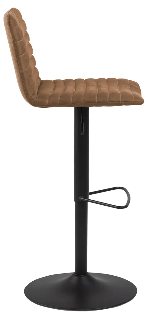 Tabouret de bar Kimmy marron avec pieds noirs, chaise de cuisine haute - 3