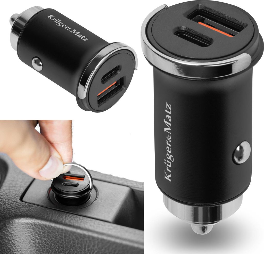 30W USB C Auto-Schnellladegerät für Zigarettenanzünder 12-24V QC PD