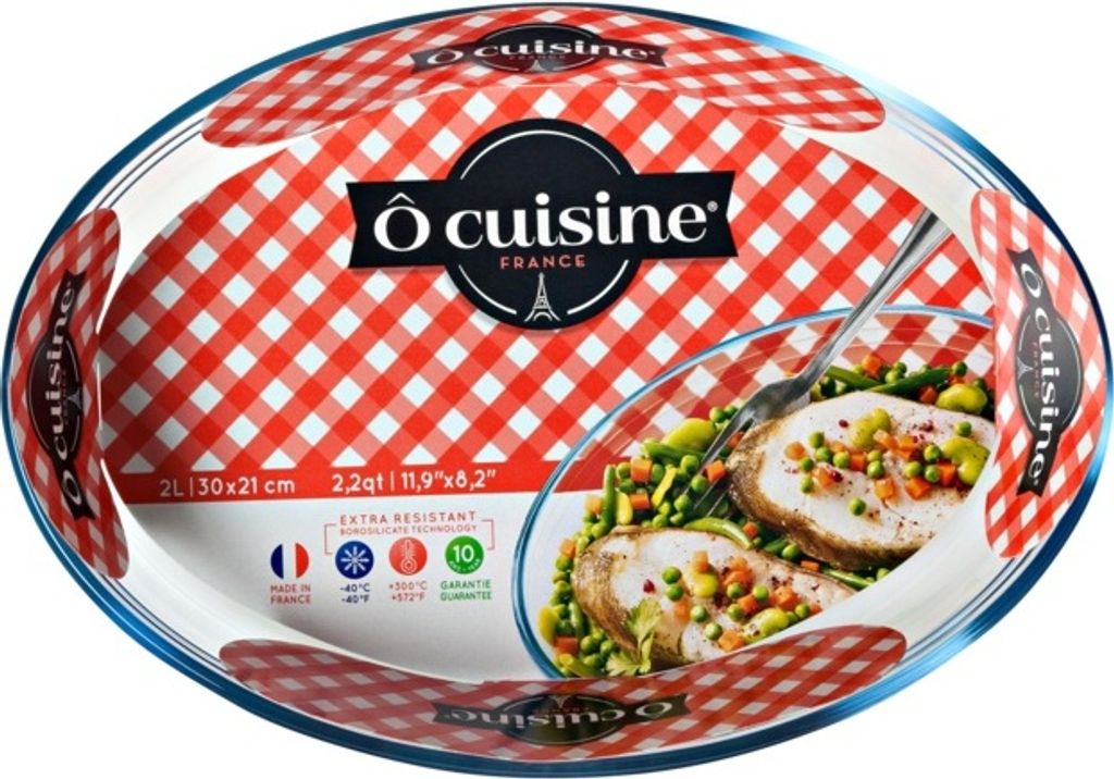 Pyrex O'Cuisine Ovale Bräterform aus Glas, 30 x 21 cm, 2 l, transparent (2 Stück)