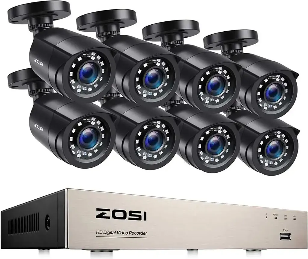 ZOSI Système de Caméra de Sécurité 2MP 8CH DVR avec 8 Caméras de Surveillance