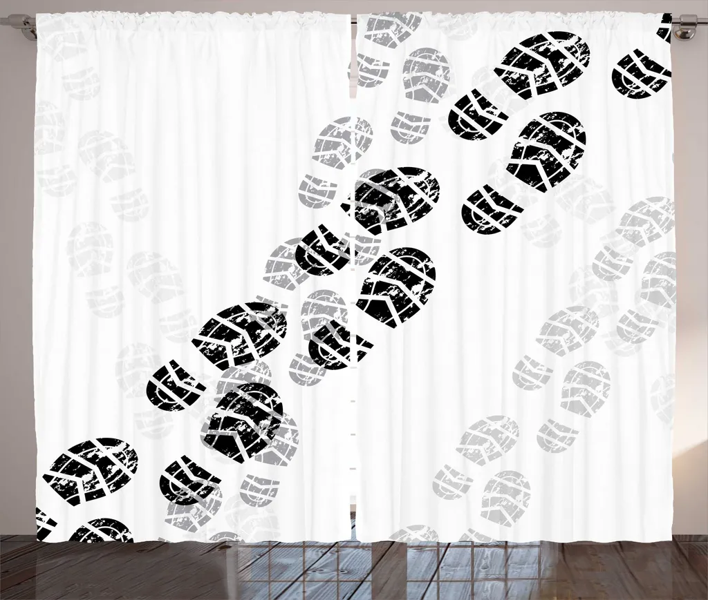 Rideau pour Grand Salon Décoration Urbaine et Grunge Gris 280 x 225 cm